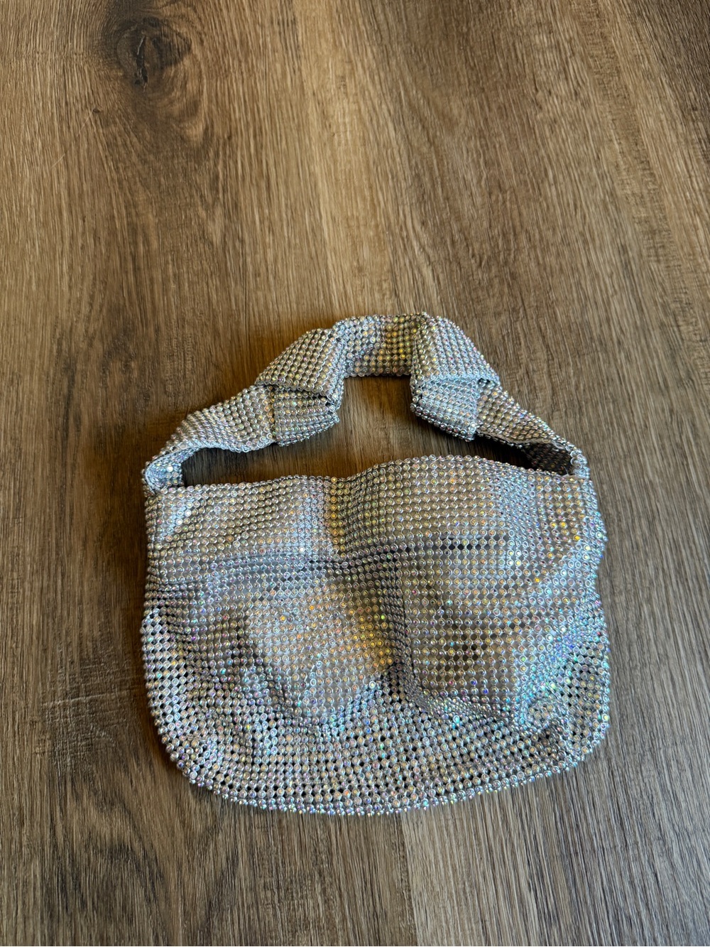 Silver Crystal Mesh Shoulder Bag - Women Bags